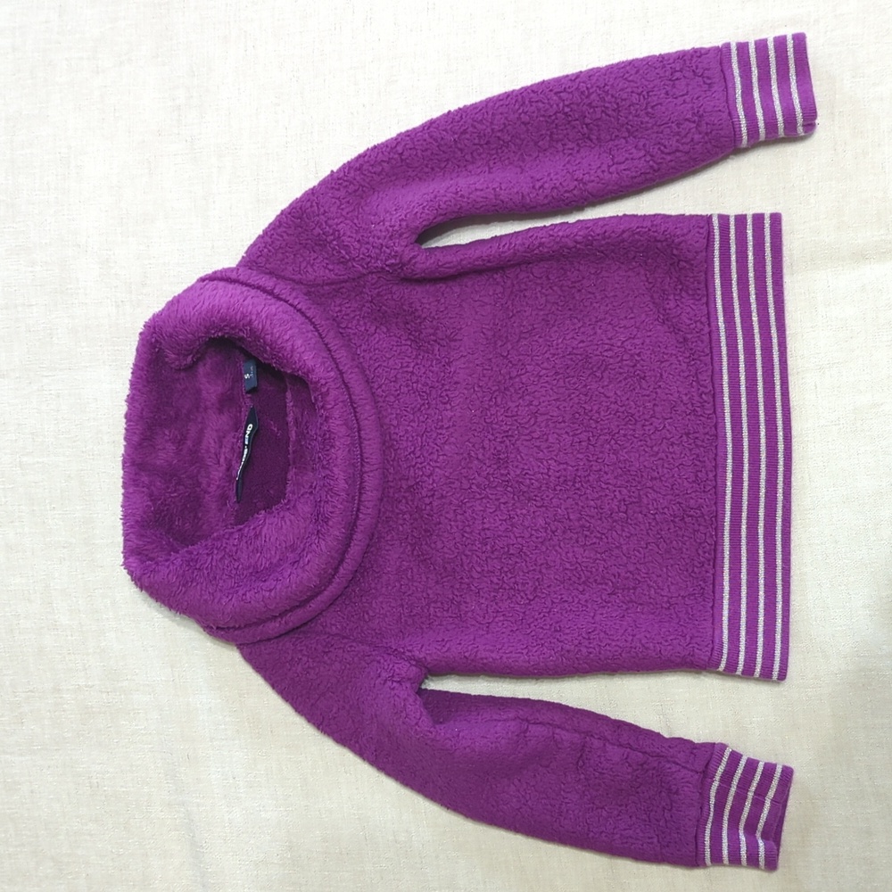 Girl's Land's End High Pile Purple Sweater